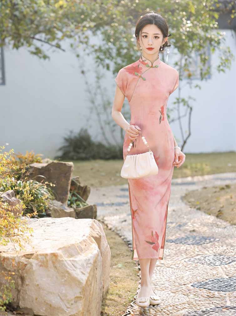 Long qipao pink