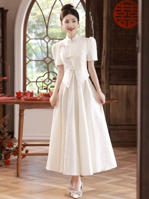 White qipao dress