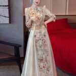 chinese collar wedding dress-