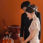 Champagne Red Mermaid wedding qipao dress lace embroidery photo review