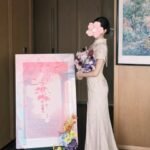 Champagne Red Mermaid wedding qipao dress lace embroidery photo review