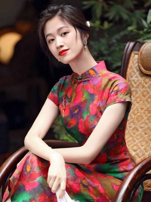 Linen Chinese traditional clothing cheongsam dress women - Image 2