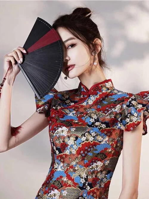 Modern Chinese fashion styles short qipao dress - Image 3