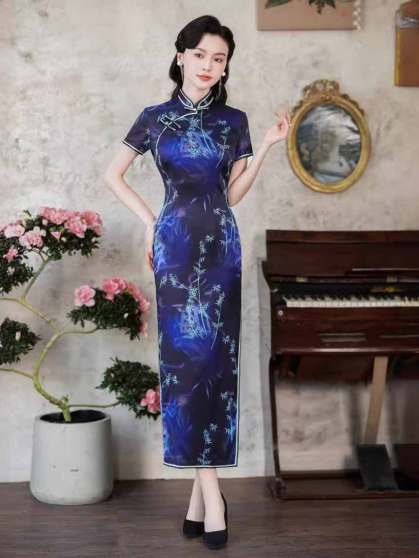 Dark blue qipao