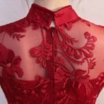 Embroidered red wedding qipao