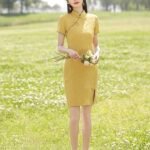 Midi yellow qipao