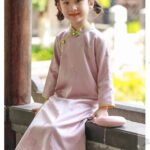 Pink Cheongsam dress girl