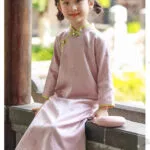 Pink Cheongsam dress girl