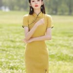 Yellow qipao dress