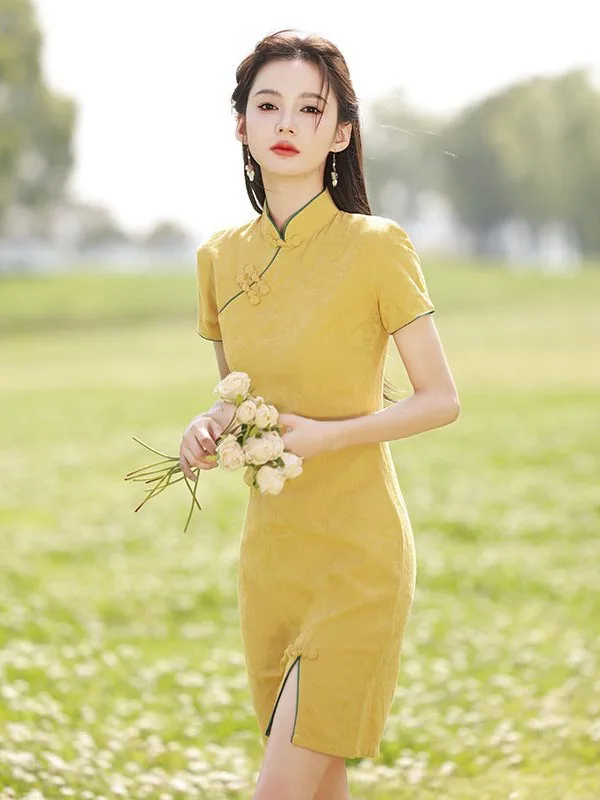 Yellow qipao Yellow qipao