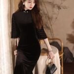 black velvet qipao