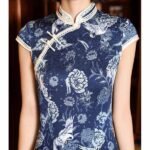 cheongsam dress blue