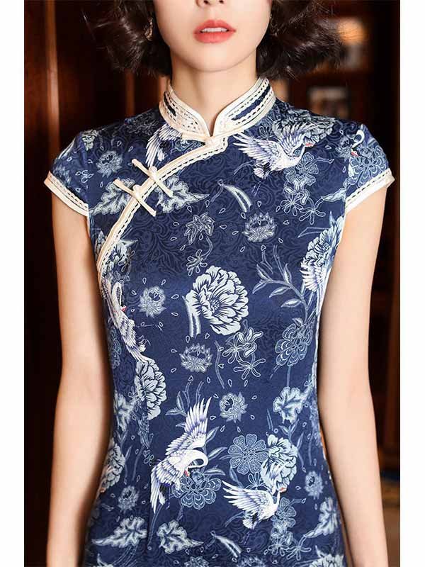 cheongsam dress blue