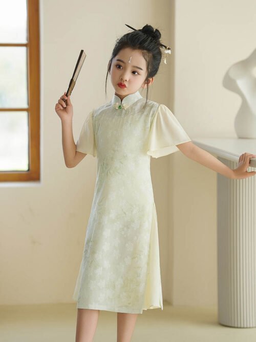 Kids cheongsam dress floral pattern - Image 3