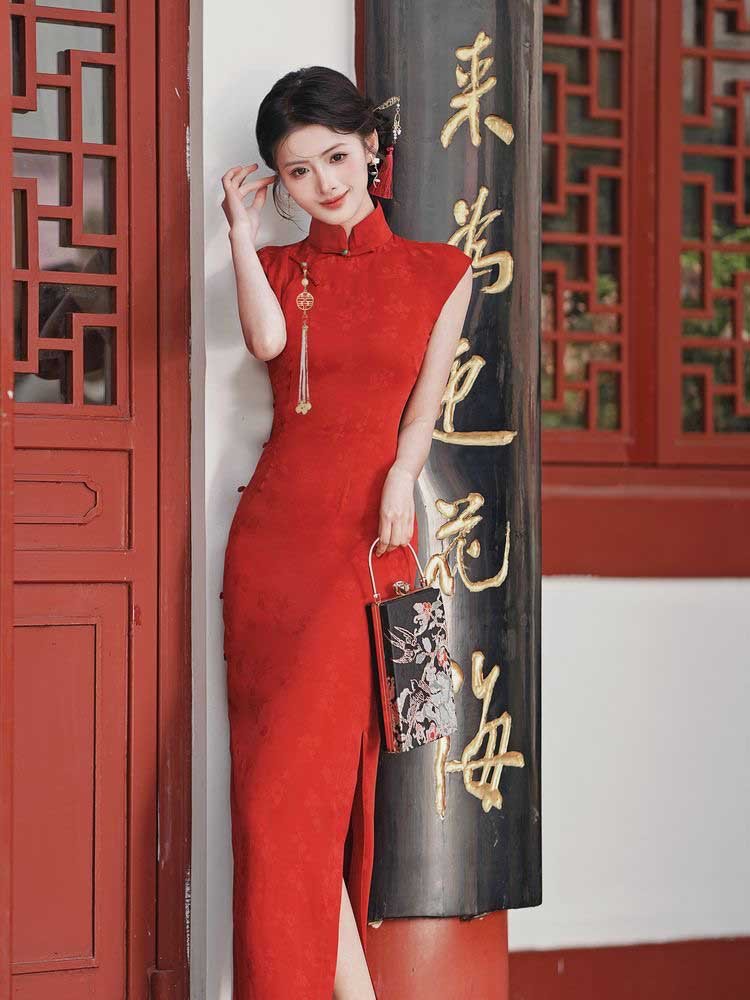 cheongsam dress red