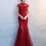 chinese collar wedding dress