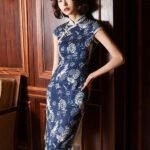 dark blue cheongsam