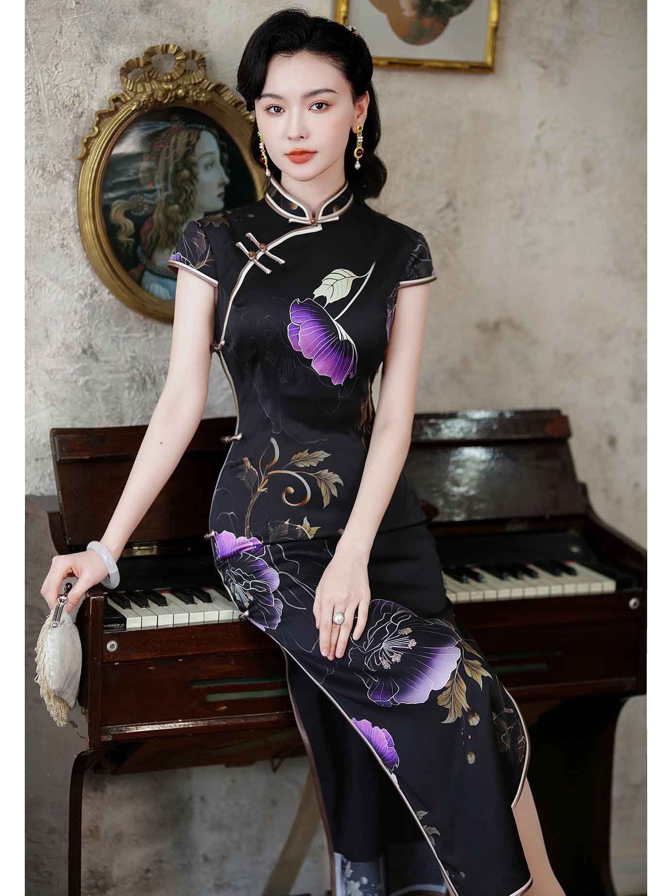 long black cheongsam