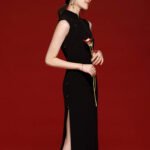 long qipao dress black