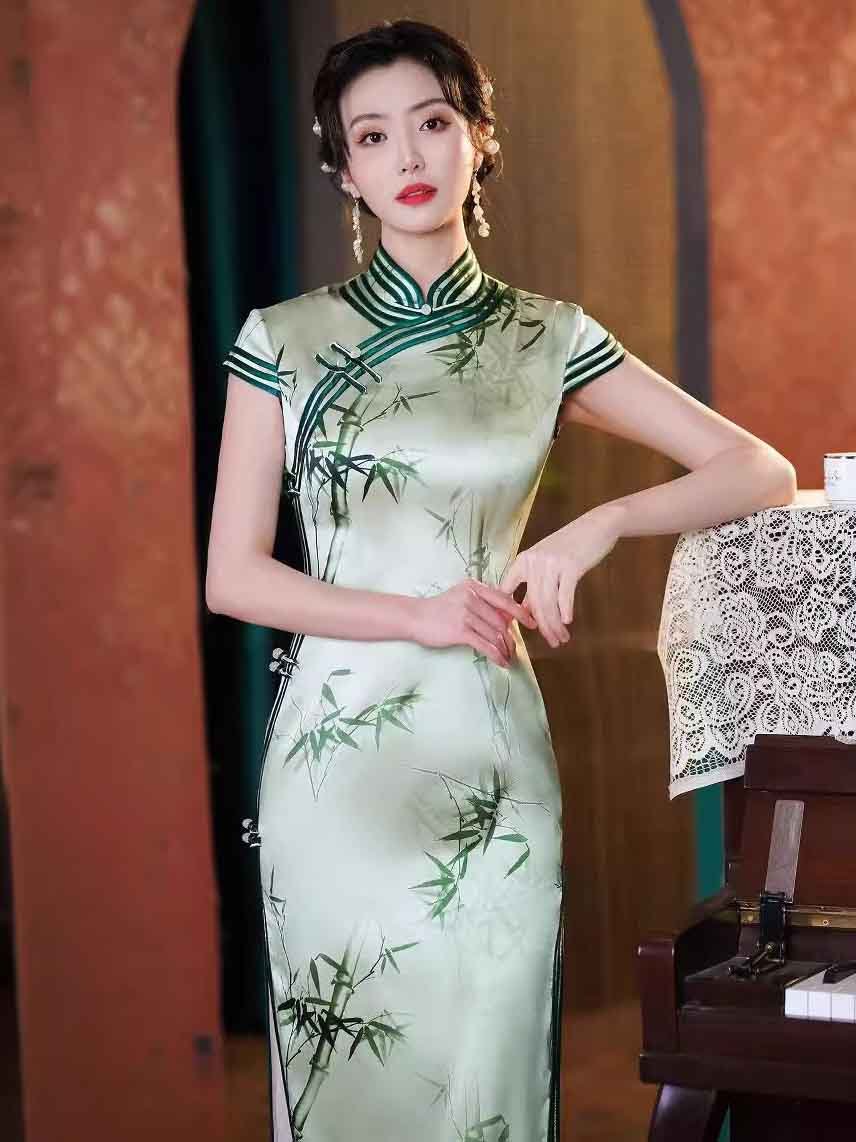 long silk dress qipao