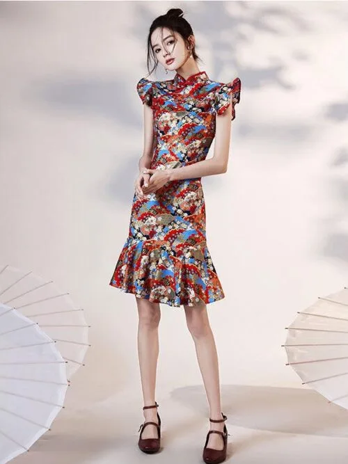 Modern Chinese fashion styles short qipao dress - Image 4