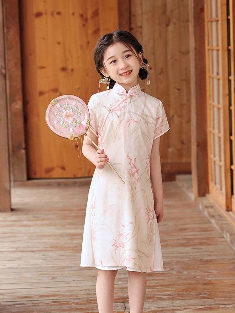 pink kids qipao