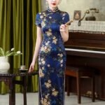 qipao dress blue