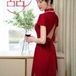 red cheongsam dress