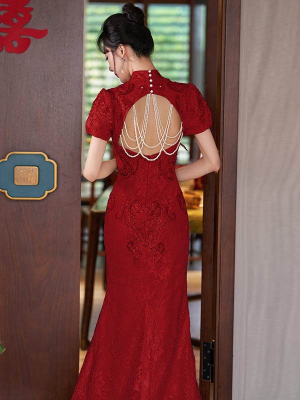 red qipao dress