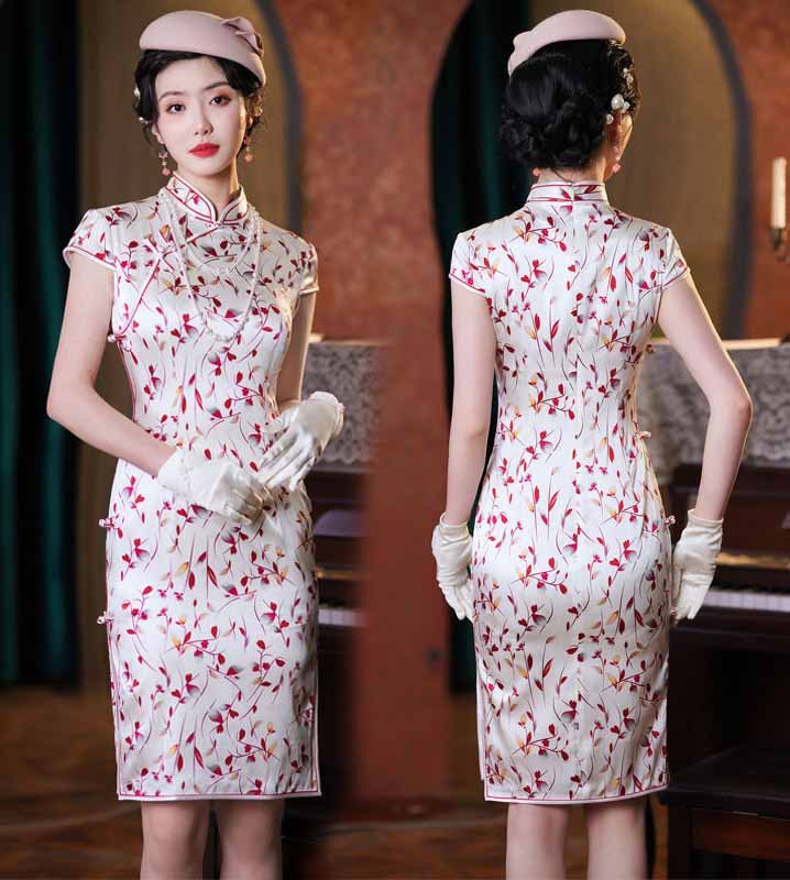 silk cheongsam dress