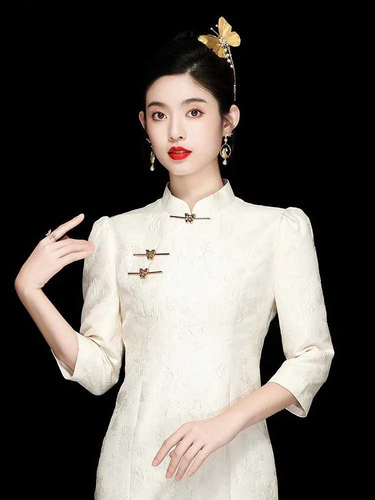 white christmas dresses Tammy Bespoke Dress | Purple Embroidered Silk Qipao