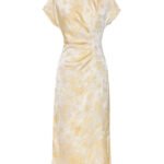 long yellow cheongsam dress