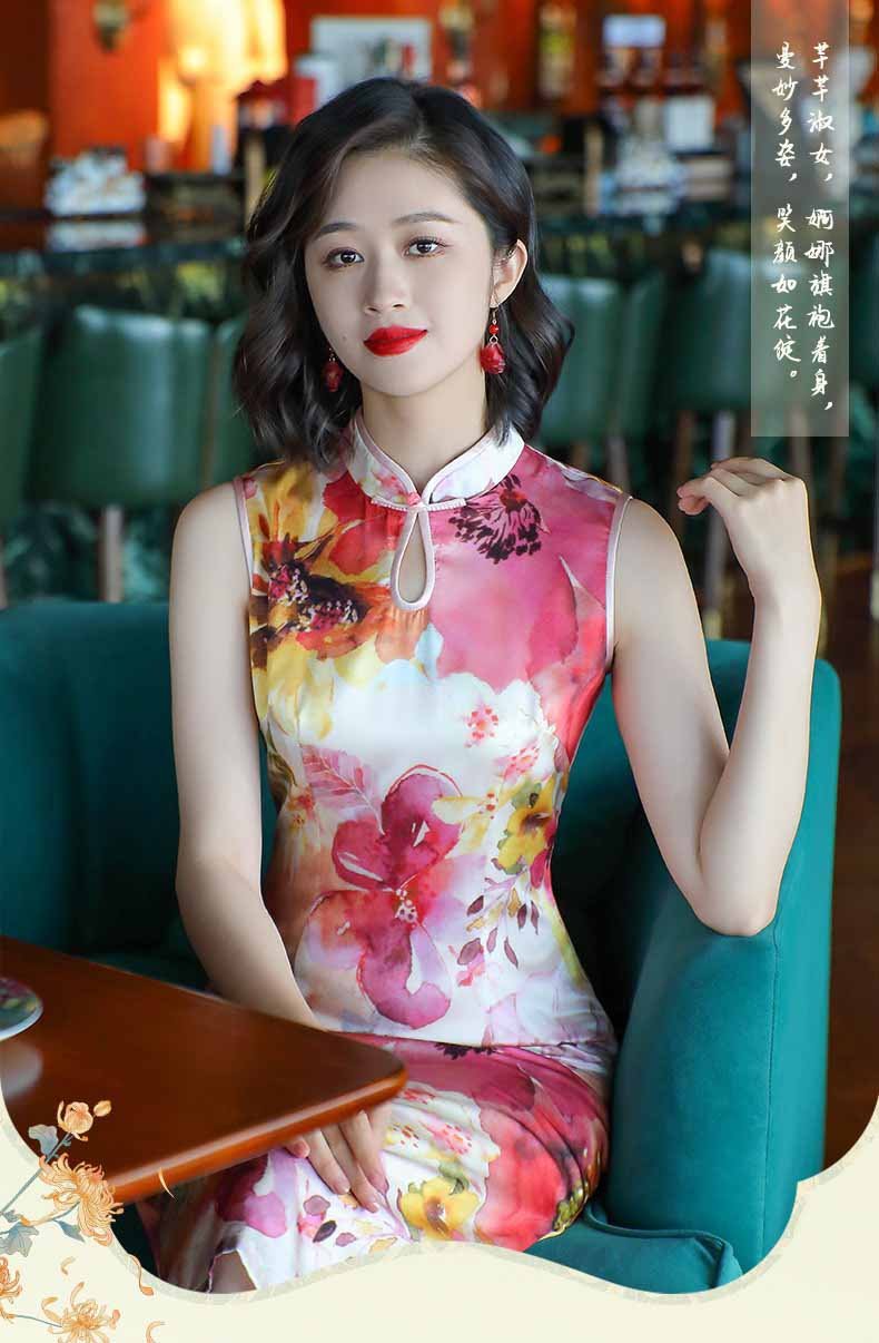 silk cheongsam dress