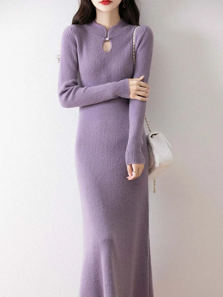 Long sleeve winter qipao