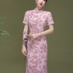 Pink Chiffon Chinese dress