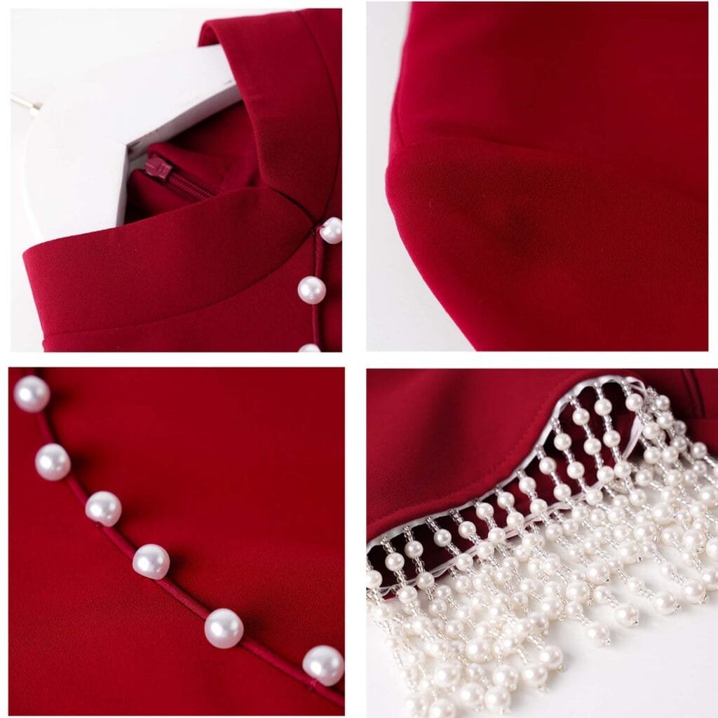 SUKI Chiffon Tassels Qipao Cheongsam Dress