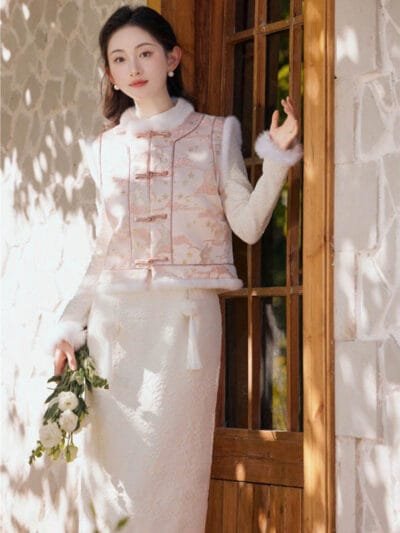 Cloud Whisper Cheongsam Dress