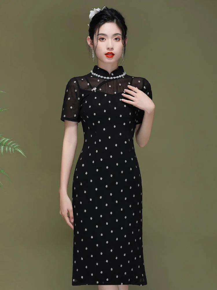 Qipao black dress