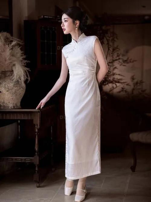 Chinese white dress