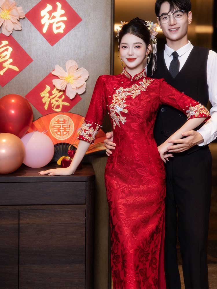 embroidered qipao
