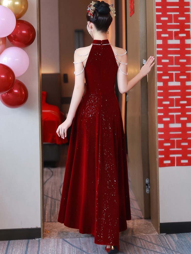 red wedding cheongsam