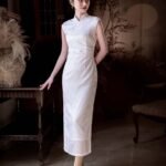 white Qipao wedding dress