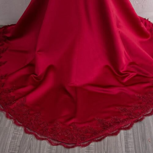 Burgundy Cheongsam dress fishtail