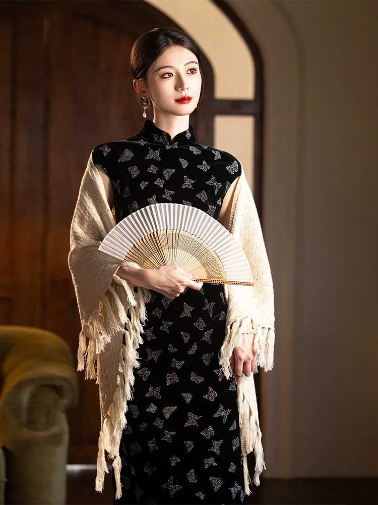 Qipao black dress