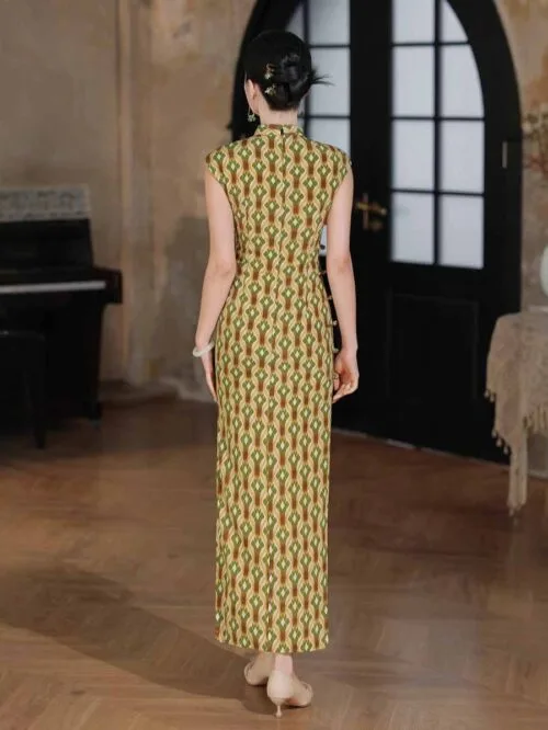 long yellow Qipao