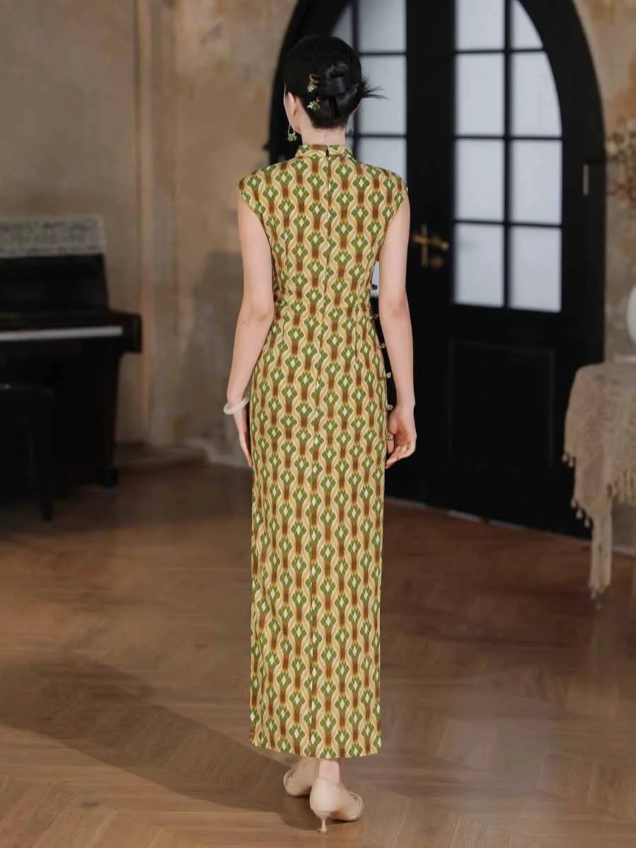 long yellow Qipao