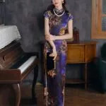 purple cheongsam