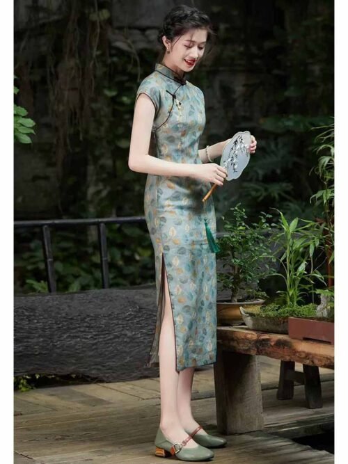 Grey Cheongsam dress