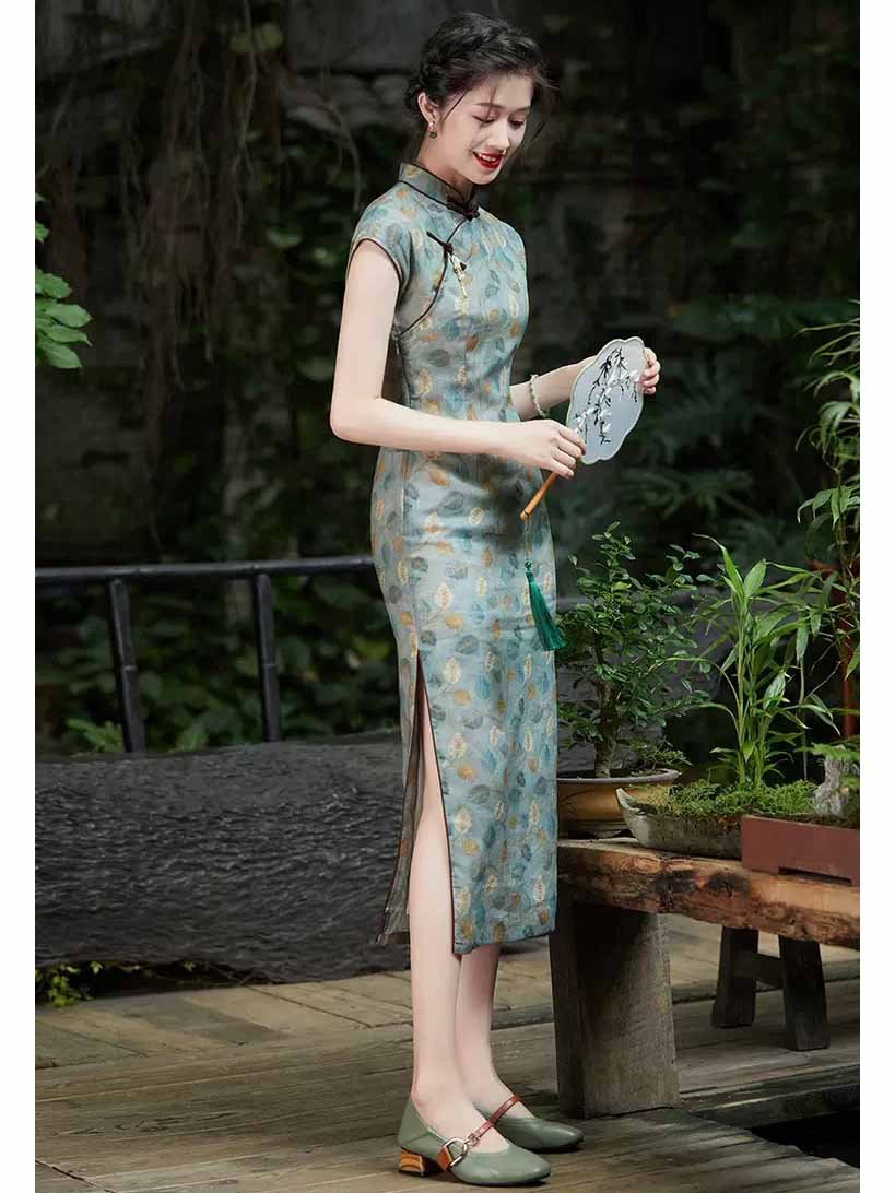 Grey Cheongsam dress