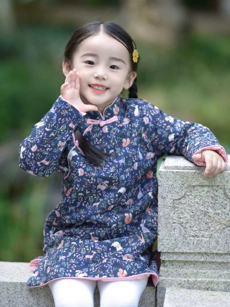Girls Cotton Qipao coat